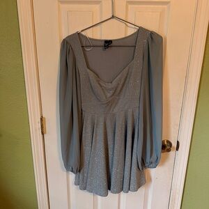 Windsor Sparkling Gray Long Sleeve Dress